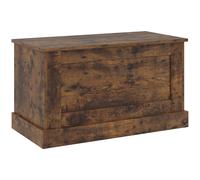 HOMCOM Baúl de almacenamiento, arcón de juguetes, con bisagra de seguridad, para salón, de madera, 80 x 40 x 45 cm, marrón rústico Aosom España