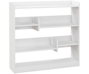 HOMCOM Biblioteca estante Mueble de Almacenamiento 90x24x91 cm 4 Niveles 3 Paneles traseros Paneles de Partículas Blanco Aosom España