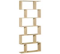 HOMCOM Biblioteca Estantería para Libros de 6 Niveles 80x23x192 cm Roble