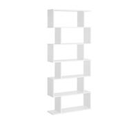 HomCom Estantería de pared 6 estantes para salón comedor 80x23x192 cm Blanco