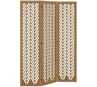 HOMCOM Biombo de 3 Paneles Plegable 120x1,7x170 cm Madera Natural