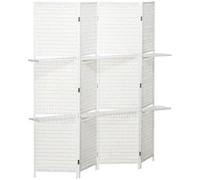 HOMCOM Biombo Divisor de 4 Paneles Plegable 181x180 cm para Dormitorio Salón Blanco