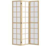 HOMCOM Biombo de 3 Paneles Plegable con Marco de Madera 120x170 cm Natural