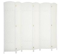 HOMCOM Biombo Plegable de 6 Paneles 240x170 cm Salón Dormitorio Blanco | Separador de Ambientes, Biombo Separador de Ambientes, Oficina