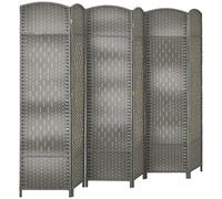 HOMCOM Biombo Plegable de 6 Paneles 270x180 cm Biombo Separador de Ambientes Pantalla de Privacidad de Polipropileno para Oficina Dormitorio Gris Mixto Gris 270x1.7x180 cm
