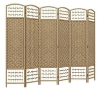 HomCom Biombo separador de ambientes 3 paneles plegable 120x170 cm para salón natural 60x32 cm