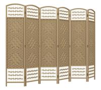 HOMCOM Biombo Plegable de 6 Paneles Separador de Ambientes de Cuerda de Papel Decoración para Dormitorio 160x170cm Natural Aosom España