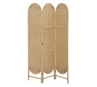 HOMCOM Biombo Separador de Ambientes de 3 Paneles, 120x170 cm, Pantalla de Privacidad Plegable Bohemio, con Parte Superior Arqueada, Tejido a Mano, Divisor Ligero para Oficina, Dormitorio, Natural