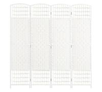 HOMCOM Biombo Separador de Ambientes de 4 Paneles Plegable 160x170 cm para Salón BLANCO