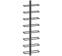HOMCOM Botellero de Pared de Acero para 8 Botellas para Cocina Bar Comedor Bodega Negro Aosom España