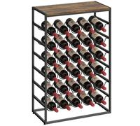HOMCOM Botellero para 30 Botellas de 6 Niveles con Encimera Marrón Rústico Marrón Rústico