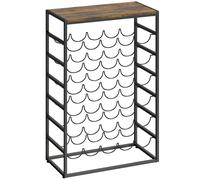 HOMCOM Botellero para 30 Botellas de 6 Niveles con Encimera de Efecto Madera Estilo Industrial 59x30x88,5 cm Marrón Rústico