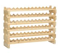 Homcom botellero vino 72 botellas, botellero de madera de 6 niveles, carga 100 kg, para cocina, comedor, bar, 114x28x85 cm, madera natural