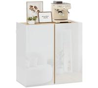 HOMCOM Buffet con Acabado Brillante, Mueble de Almacenamiento con 2 Puertas con Cierre Amortiguado y Estante Ajustable, Estilo Moderno, Buffet