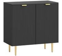HOMCOM Buffet de cocina mueble de almacenamiento con 2 puertas estante regulable patas metálicas elevadas 80 x 40 x 80 cm negro Aosom España