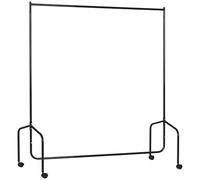 HOMCOM Perchero Colgador 150x60x170 cm Organizador Armarios con Ruedas Hierro Negro Aosom España