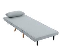 HOMCOM Butaca convertible 3 en 1 cama sillón 1 plaza respaldo 5 posiciones en tejido con cojín, gris Aosom España
