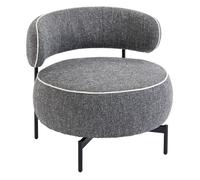 HOMCOM Butaca de Salón con Asiento Giratorio, Sillón de Salón, Tapizado en Lino, con Asiento Amplio, Acolchado Grueso, Patas de Metal para Dormitorio, Lectura, Gris Oscuro Dark gray 81x82x73 cm