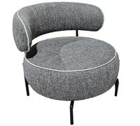 HOMCOM Butaca de Salón con Asiento Giratorio, Sillón de Salón, Tapizado en Lino, con Asiento Amplio, Acolchado Grueso, Patas de Metal para Dormitorio, Lectura, Gris Oscuro Dark gray 81x82x73 cm