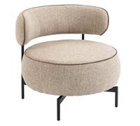 HOMCOM Butaca de Salón con Asiento Giratorio, Sillón de Salón, Tapizado en Lino, con Asiento Amplio, Acolchado Grueso ARROZ BLANCO