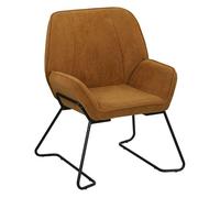 Homcom butaca de salón moderna sillón lectura con asiento ancho de 46 cm y acolchado tapizado en terciopelo patas de metal silla tocador para salón sala de estar dormitorio marrón