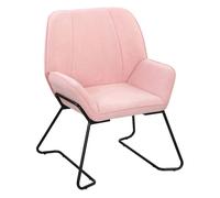 Homcom butaca de salón moderna sillón lectura con asiento ancho de 46 cm y acolchado tapizado en terciopelo patas de metal silla tocador para salón sala de estar dormitorio rosa