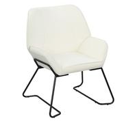 Homcom butaca de salón moderna sillón lectura con asiento ancho de 46 cm y acolchado tapizado en terciopelo patas de metal silla tocador para salón sala de estar dormitorio crema