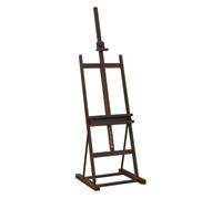 Homcom caballete de pintura, 230 cm, caballete de madera con altura y ángulo ajustables, almacenamiento, para adultos, artistas, pintor, estudiantes, marrón 53 cm