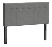 HOMCOM Cabecero 3 alturas regulable Cabecero de cama con patas metálicas efecto terciopelo para dormitorio 140x10x106/116/126 cm Gris Aosom España