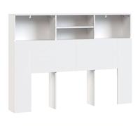 HOMCOM Cabecero de Cama 140 cm con 4 Compartimentos Abiertos para Dormitorio Blanco Aosom España