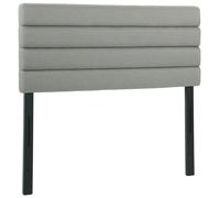 HOMCOM Cabecero de Cama 140 cm Tapizado en Lino Altura Ajustable de 3 Niveles 106/116/126 cm Montado a la Pared Gris Marfil 140x10x126 cm