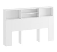 HOMCOM Cabecero de Cama 160 cm con Almacenaje Cabezal de Cama con 4 Compartimentos Abiertos para Dormitorio Blanco