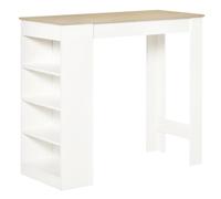 HOMCOM Cafè Mesa para 2 personas, Mesa alta de bistró con 4 estantes abiertos, para espacios pequeños, cocina, salón, 11