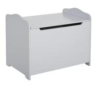 HOMCOM Caja de Almacenaje de Madera para Juguetes Baúl Organizador para Niños +3 Años con Tapa para Libros Ropa en Habitación Dormitorio 60x40x48 cm Gris