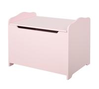 HOMCOM Caja de Almacenaje de Madera para Juguetes Baúl Organizador para Niños +3 Años con Tapa para Libros Ropa en Habitación Dormitorio 60x40x48 cm Rosa Aosom España
