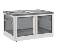 HOMCOM Caja de Almacenamiento Apilable con Tapa 69L Caja Organizadora Plegable con Ruedas Contenedor de Plástico con Acceso a 5 Lados 60x42x34 cm Azul White