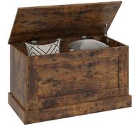 HOMCOM Caja de almacenamiento, caja para juguetes y bebidas, con bisagra de seguridad, para salón, entrada, 80x40x45 cm, marrón rústico