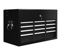 HOMCOM Caja de herramientas Baúl de Herramientas cerradura 3 cajones estructura de acero 60x26x34 cm Negro Aosom España