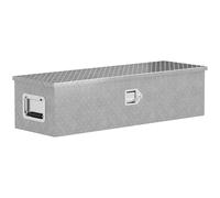 HOMCOM Caja de herramientas de aluminio con asas laterales, cerradura y llaves, caja de herramientas para camiones, caja de almacenamiento para remolques, 99 x 33 x 25,5 cm