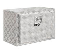 HOMCOM Caja de herramientas para camión en aluminio, 60,9 x 35,5 x 40,6 cm, baúl de almacenamiento 76 L con cerradura y llaves, plateado Aosom España