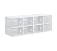 HomCom Cajas zapatero plástico Juego 8 apilables con puertas magnéticas hasta talla 45 transparentes