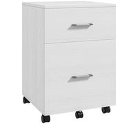 HOMCOM Cajonera de Escritorio con 2 Cajones, Cajonera de Oficina con Ruedas, Archivador Móvil, para Archivos A4 o Cartas, para Estudio, Salón, 39,5x39x58,5 cm, Blanco White 39.5x39x58.5cm