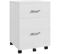 HOMCOM Cajonera de Escritorio con 2 Cajones, Cajonera de Oficina con Ruedas, Archivador Móvil, para Archivos A4 o Cartas, para Estudio, Salón, 39,5x39x58,5 cm, Blanco