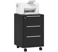HOMCOM Cajonera de Escritorio con 3 Cajones 40x40x63,5 cm Negro