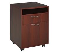 Homcom cajonera de escritorio con ruedas, cajonera de oficina con cajón, compartimento, puerta, archivador móvil para estudio, salón, 40x35x60 cm, café oscuro 60 cm