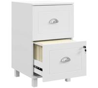 HOMCOM Cajonera de Oficina 2 Cajones A4 y Carta 40x41,5x67,5 cm Blanco | Mueble Archivador, Cajonera para Escritorio, con Cerraduras, Carpetas Suspendidas