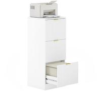 Homcom cajonera de oficina con 3 cajones cajonera de escritorio con frentes acanalados mueble archivador para tamaño a4 o carta para estudio 40x40x101 cm blanco 40 cm