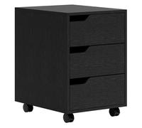 HOMCOM Cajonera de Oficina con Ruedas Mueble Archivador con 3 Cajones Cajonera para Escritorio Estudio 40x50x57,5 cm Negro