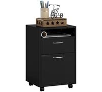 HOMCOM Cajonera de Oficina Móvil con Cajón y Gabinete 40x35x60 cm Negro