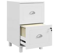 HOMCOM Cajonera de Oficina Mueble Archivador con 2 Cajones Cajonera para Escritorio con Cerraduras Carpetas Suspendidas para A4 y Carta 40x41,5x67,5 cm Blanco White 40x41.5x67.5 cm.